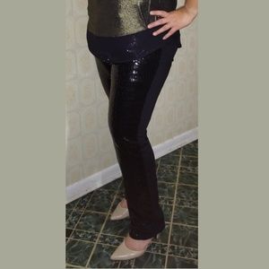 Black sequence pants